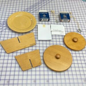 Lot of Misc. Longaberger wood craft lids notepad star tie ons plate